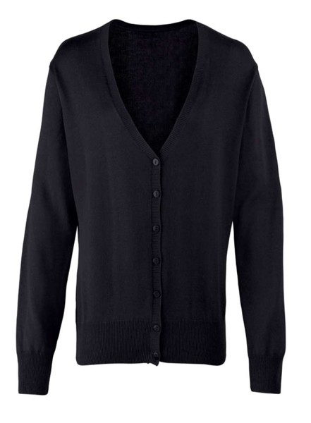 Women's Button-Through Knitted Cardigan - Black / M