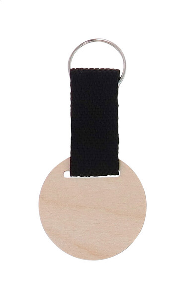 Egyedi Kulcstartó Woody Strap, Kör - Natúr