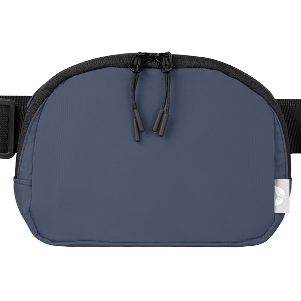 Sac Taiga banane rPET en nylon à fermeture éclair - 1.2 L - Bleu marine / Transfert de chaleur