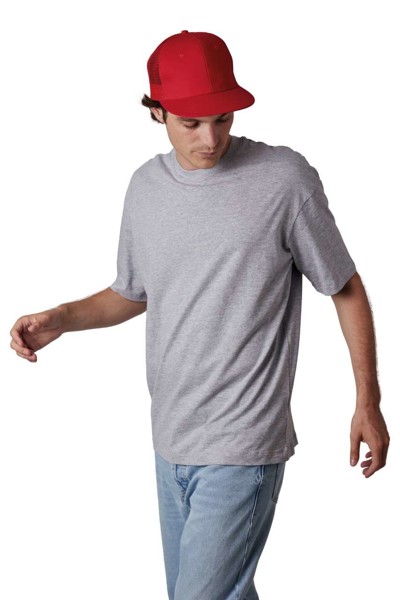 Trucker Flat Peak Cap - 6 Panels - White / Black