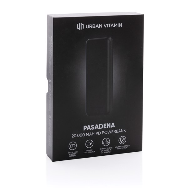 Powerbanka Urban Vitamin Pasadena 20 000 mAh 18W PD - Černá