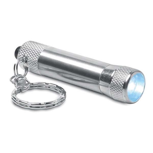 Aluminium torch with key ring Arizo - Silver