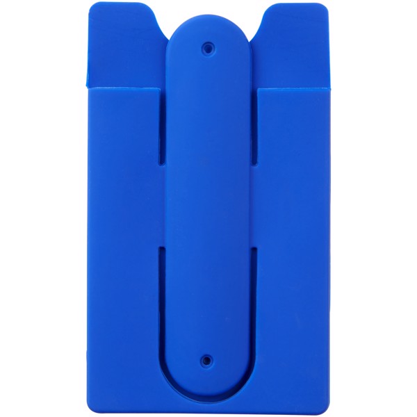 Wired earbuds and silicone phone wallet - Royal Blue