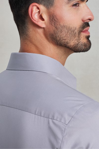 Men's Stretch-Fit Cotton Poplin Long Sleeve Shirt - Pale Blue / 3XL