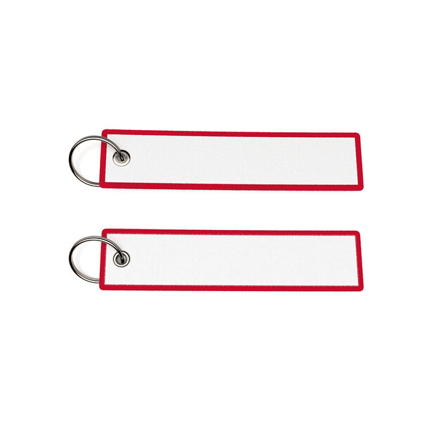 Full colour printed key tag - Medium Scarlet Red / 13x3cm