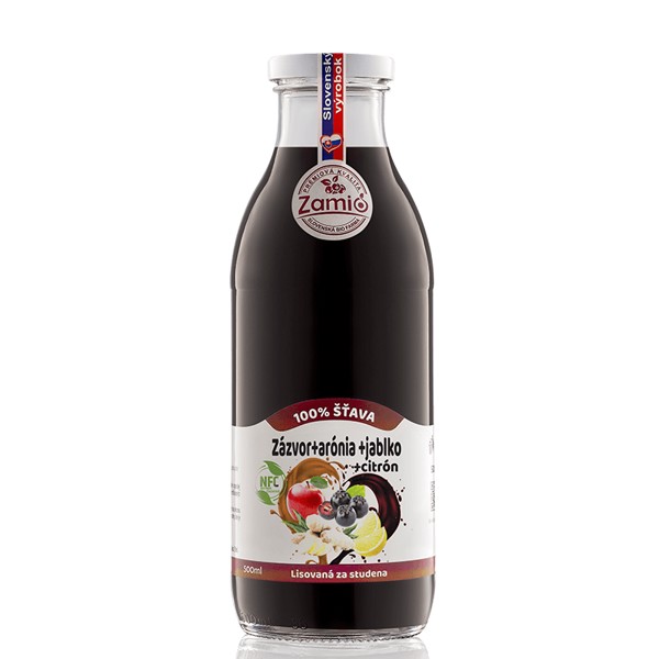 NFC 100% šťava ZÁZVOR-ARÓNIA-JABLKO-CITRÓN 500ml