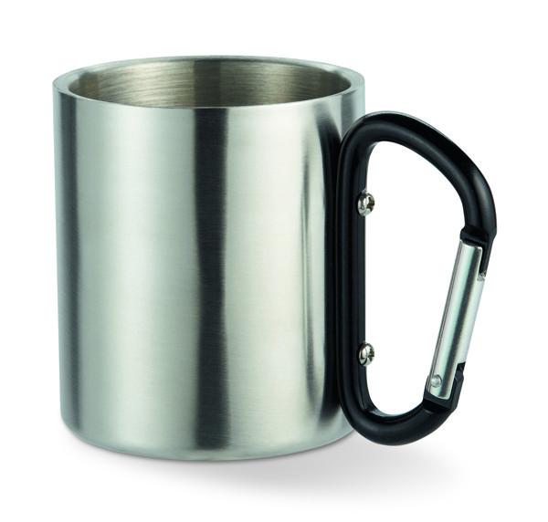 Trumbo metal mug, carabiner handle, 220 ml - Black