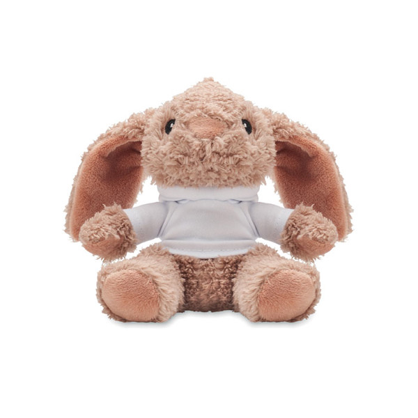 MB - Bunny plush wearing a hoodie