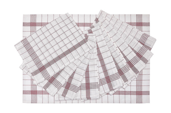 Dishcloth Milan (10-Pack) - White / Red / ONE SIZE