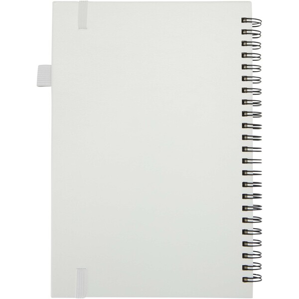 Liss A5 recycled plastic hard cover spiral notebook - White