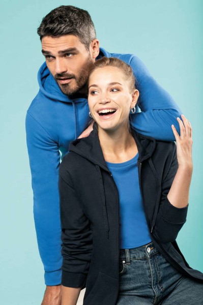 Full Zip Hooded Sweatshirt - Light Royal Blue / XS
