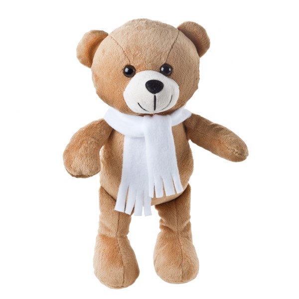 Nounours En Peluche "Bruno" Portant Une Écharpe