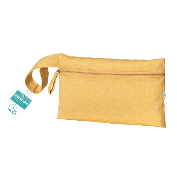 Document Holder Made Of 180 G/M2 Recycled Cotton With Zipper Closure, Grs Certified - Yellow
