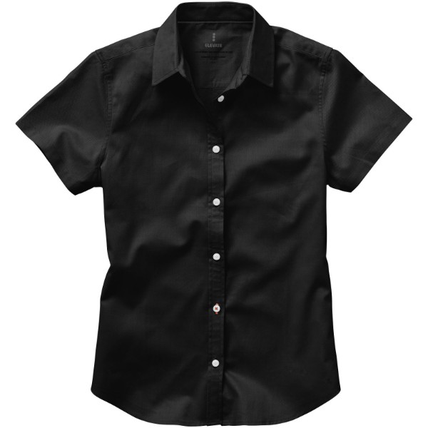 Camisa tipo Oxford de manga corta de mujer "Manitoba" - Negro intenso / L