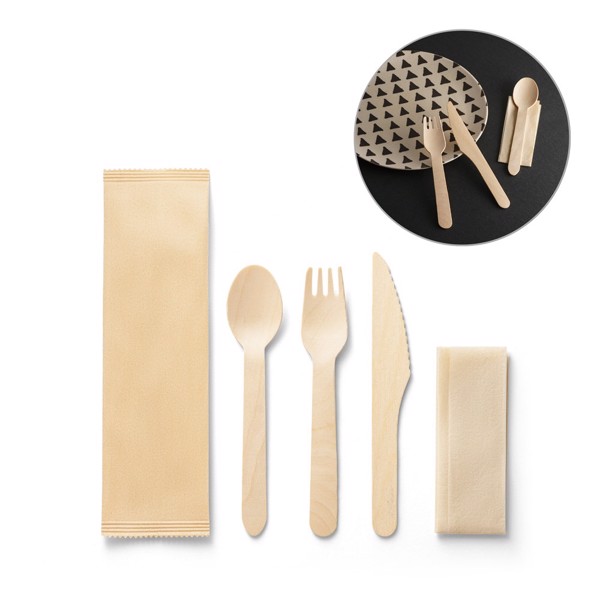 PS - SUYA. Wooden cutlery set