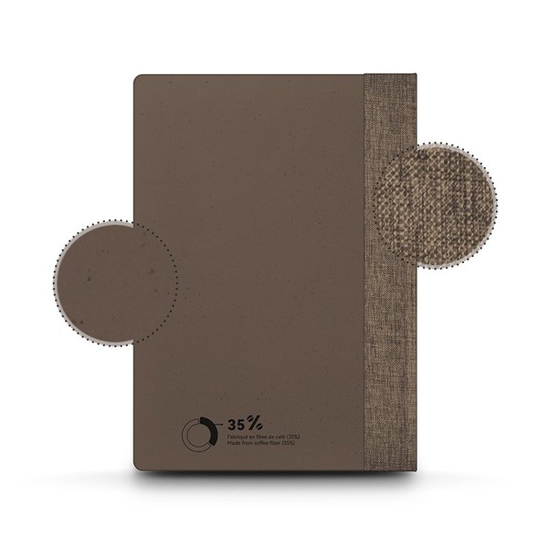 CARNET A5 AVEC COUVERTURE EN POUDRE CAFE