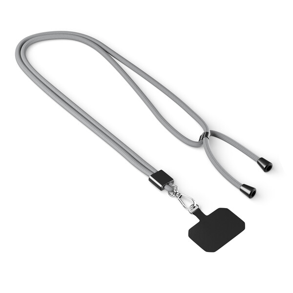 Crossbody, trendy 2-tone cord phone holder made of polyester - Cool Grey 6 C / Black accessories