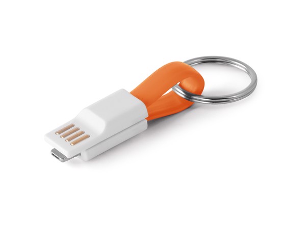 RIEMANN. USB kabel s konektorem 2 v 1 z ABS a PVC - Oranžová