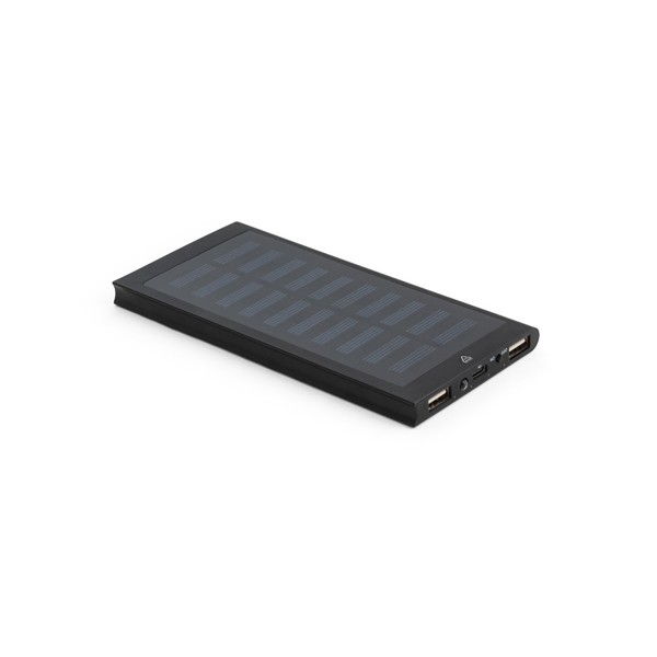 CLERK. Power bank 8'000 mAh com painel solar em alumínio 100% reciclado