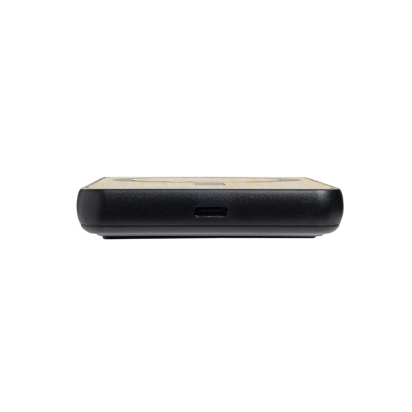 Magnetická powerbanka Zen 5000mAh 5W z RCS plastu a bambusu - Čierna