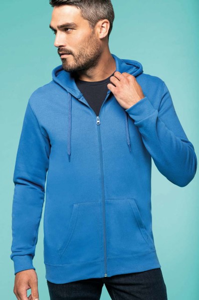 Full Zip Hooded Sweatshirt - Light Royal Blue / XS