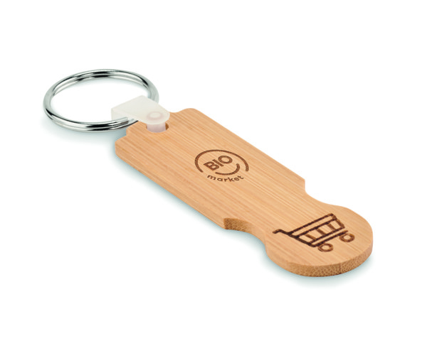 Porta-chaves bambu ficha euro Compras