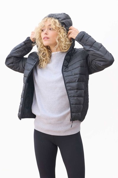 Sol's Stream Hooded Women - Lightweight Hooded Padded Jacket - Black / S