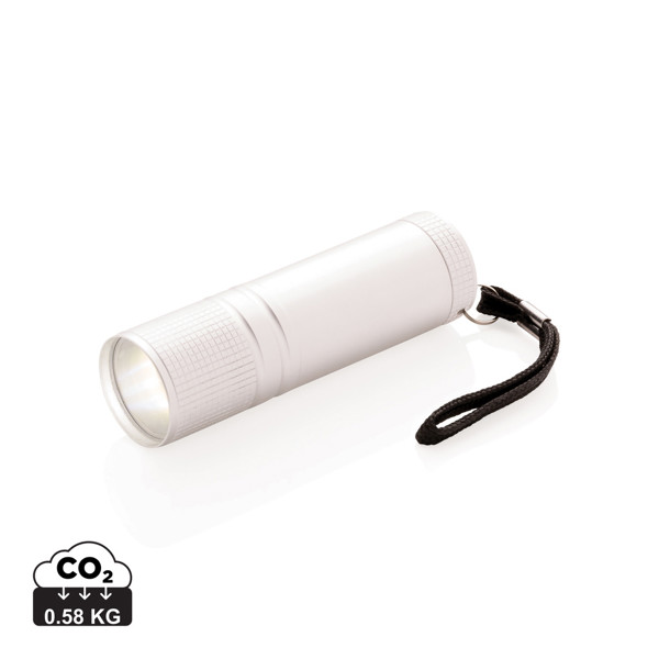 Lampe torche COB - Argent