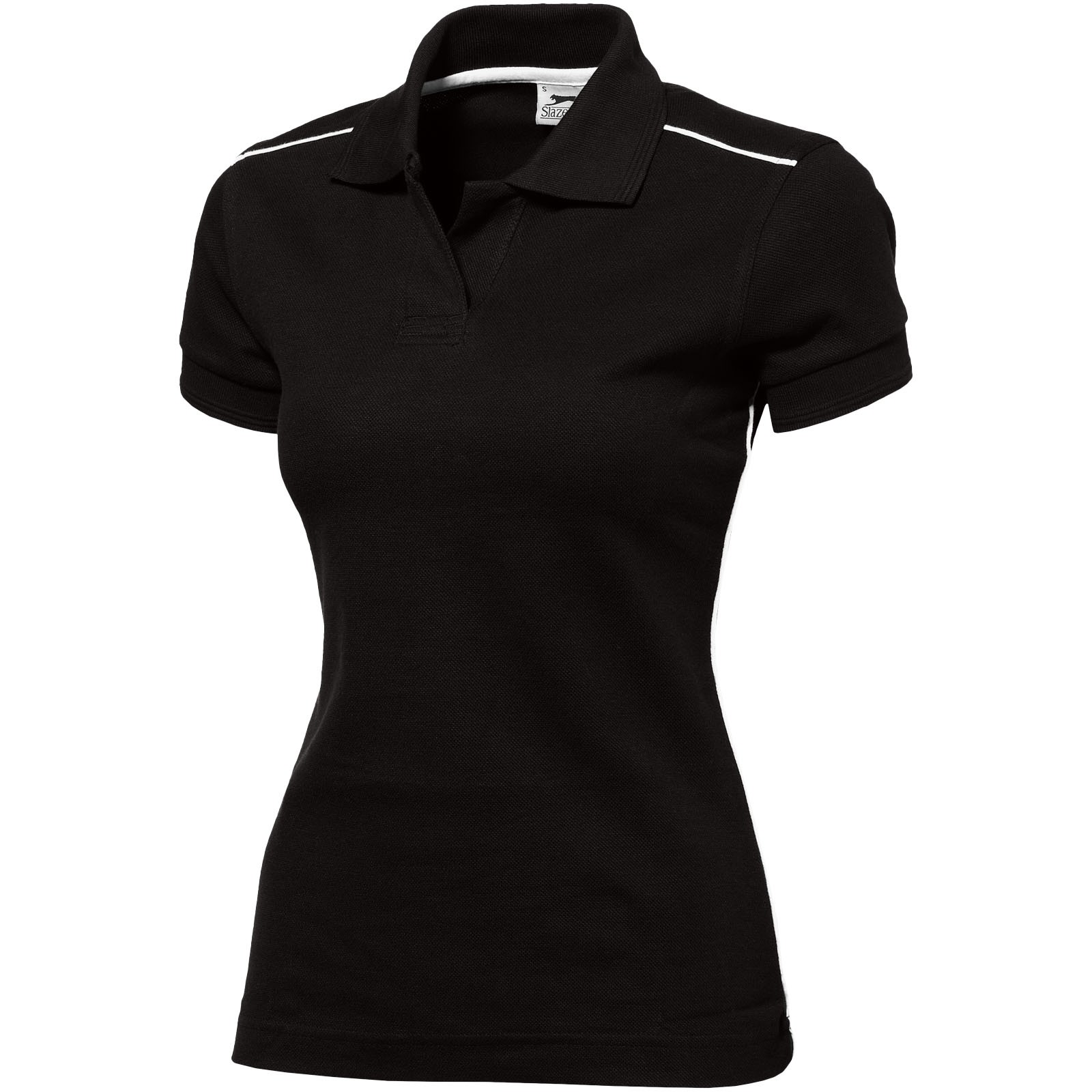 Backhand short sleeve ladies polo - Solid Black / XL