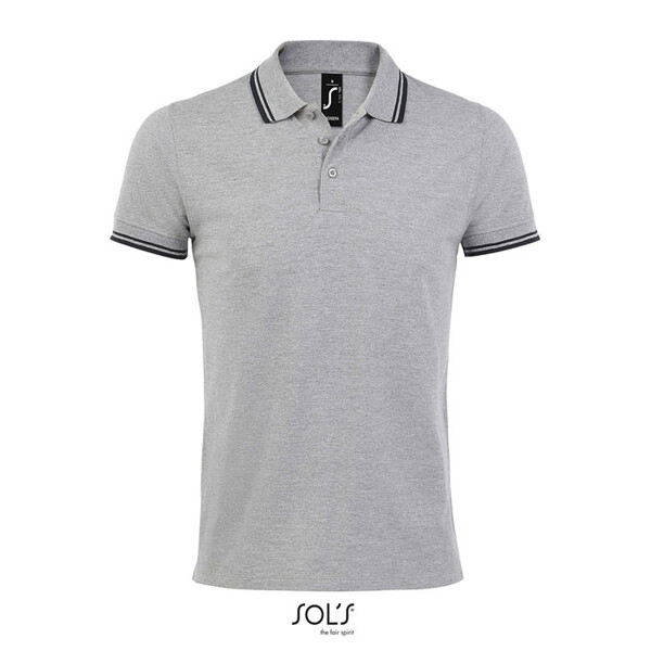 PASADENA pólo homem 200g Pasadena Men - Grey Melange / French NavyXXL