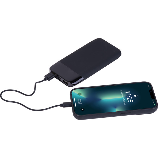 8,000 mAh power bank with illuminated logo FLOYD - Black