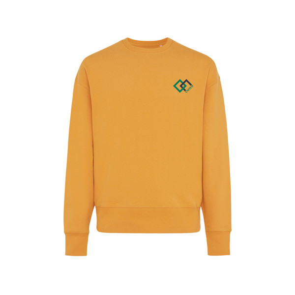 Sweater à col rond en coton recyclé Iqoniq Kruger - Sundial Orange / S