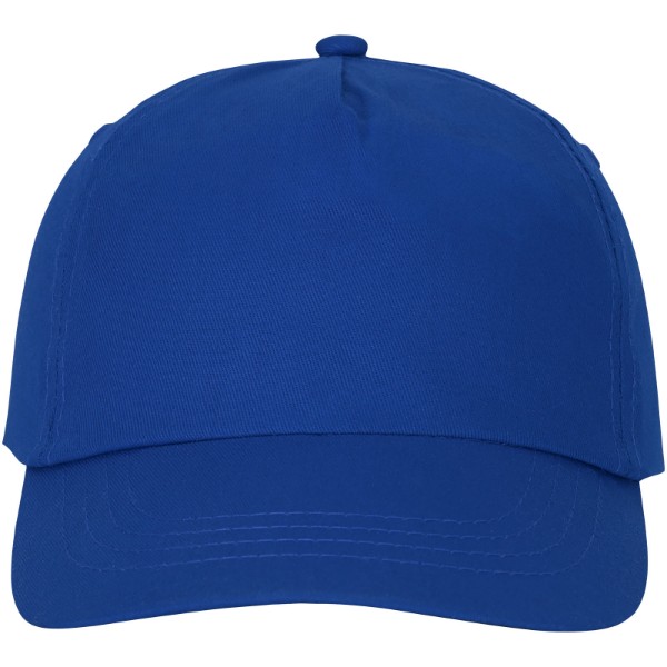 Boné de algodão 5 painéis com reforço e fecho aderente de 175 g/m² Feniks - Azul