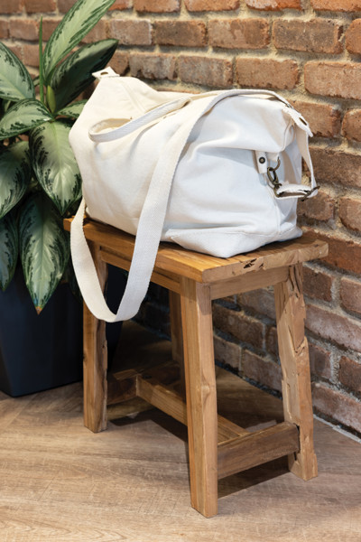 Kezar AWARE™ 500 gsm recycled canvas deluxe weekend bag - Off White
