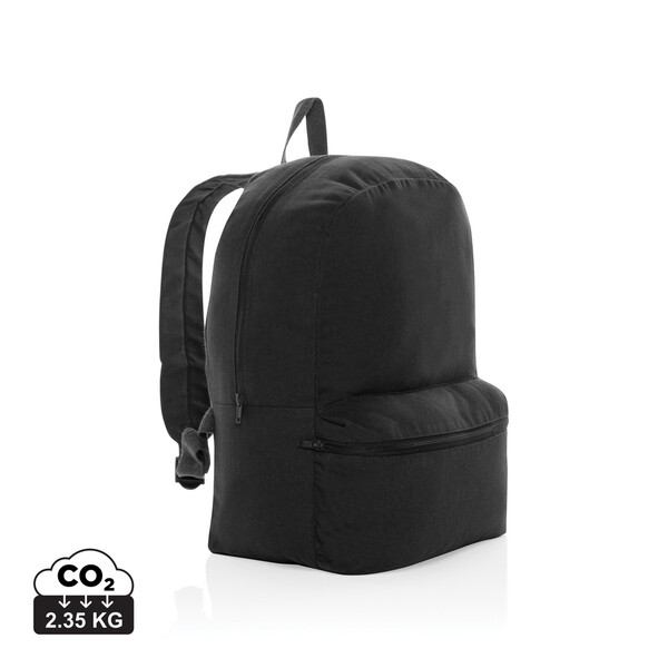 Nefarbený batoh Impact z 285g recykl. canvas AWARE™ - Čierna