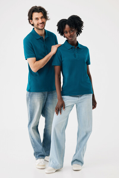 Polo tričko IQONIQ Yosemite z recykl. bavlny - Dark Teal / XS