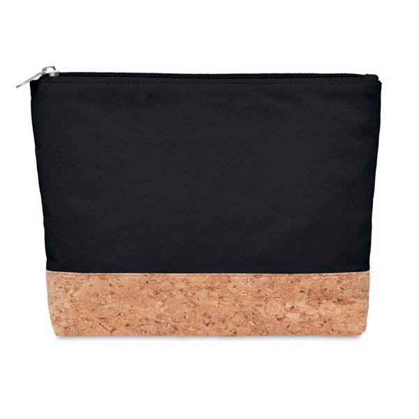 Cork & cotton cosmetic bag Porto Bag - Black
