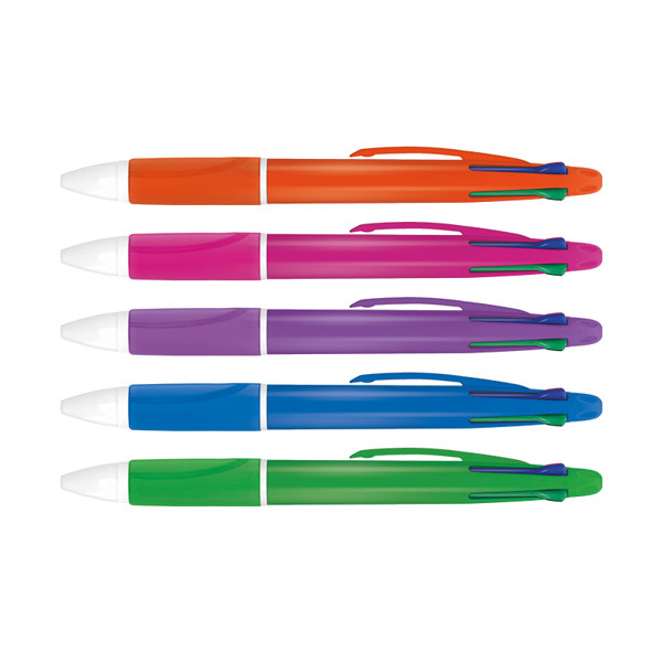 STYLO BILLE 4 COULEURS - Prune