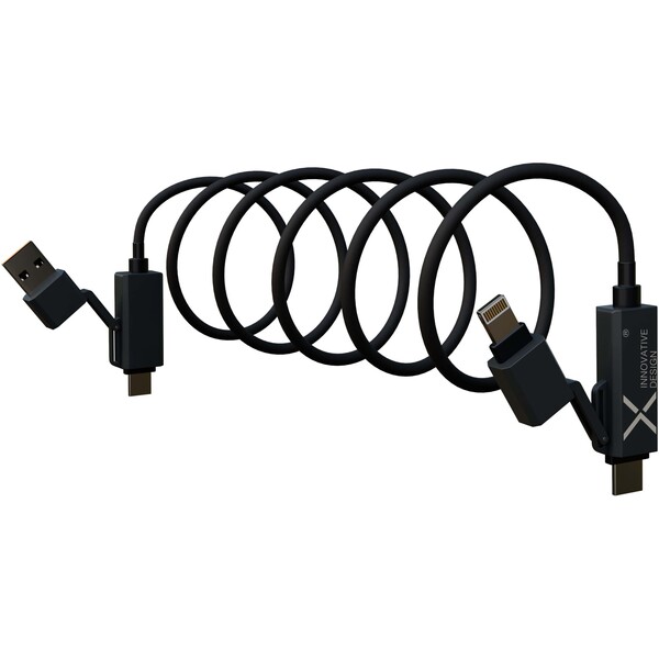Cabo de carregamento magnético de silicone, 5 em 1, de 100 W SCX.design C59