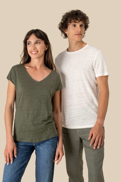 Men's Linen T-Shirt - Ivory / M