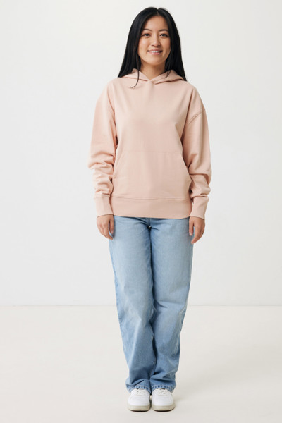 Iqoniq Yoho recycled cotton relaxed hoodie - Peach Nectar / S