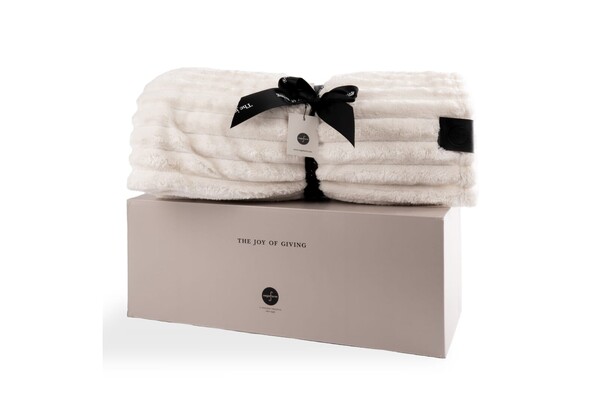 Sagaform Esther Plaid en polaire 130x170 cm - Blanc