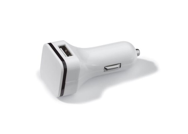 USB car charger 2.1A - White / Black