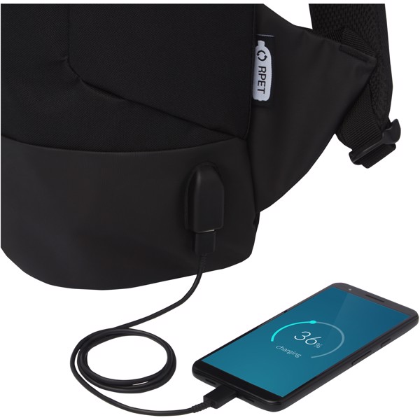 Cover GRS RPET anti-theft backpack 18L - Solid Black