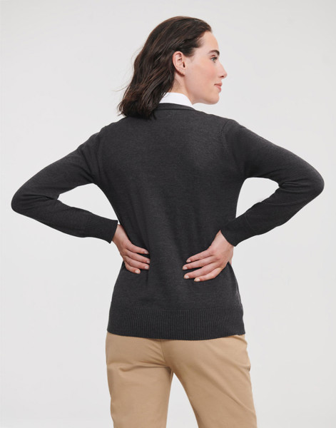 Ladies’ V-Neck Knitted Cardigan - Black / 3XL