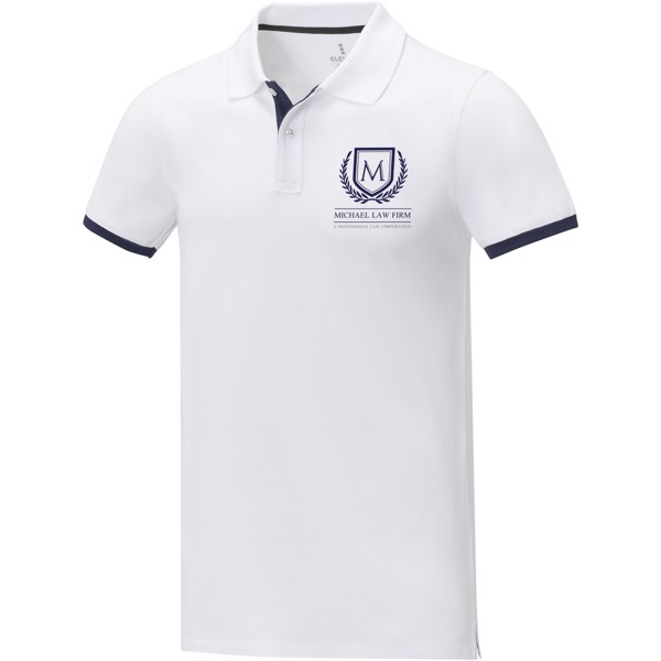 Morgan Polo für Herren, zweifarbig - weiss / XS