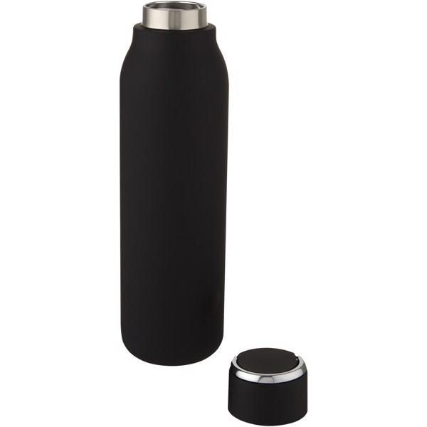 Bouteille isotherme Marka 600 ml avec couche de cuivre et avec boucle métallique - Noir