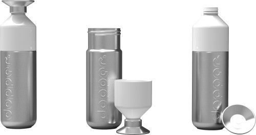 Fľaša na vodu Dopper nerezová oceľ 490 ml, silver/white