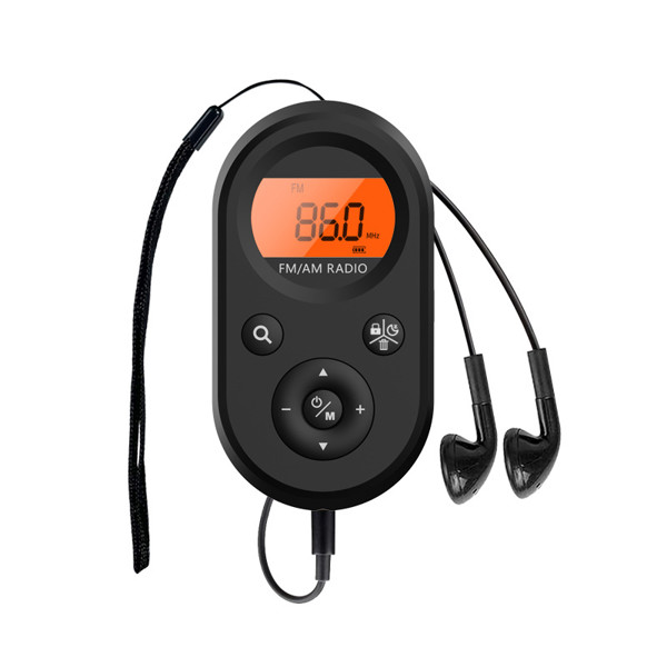Pocket AM/FM radio with headphones