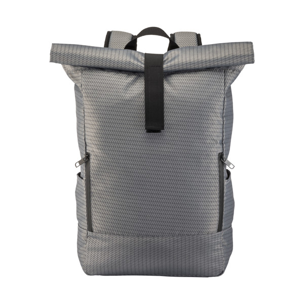 Recycled Polyester Laptop Backpack With Ecological Dyeing - Grey